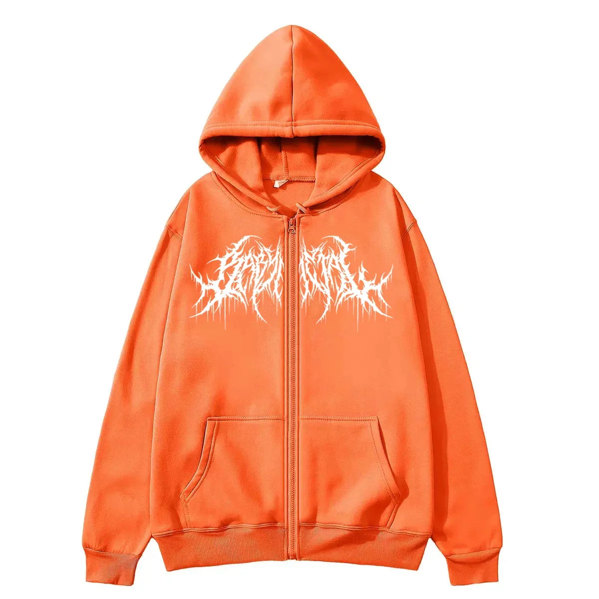 ZERRA Y2K Grafik Fermuarlı Hoodie