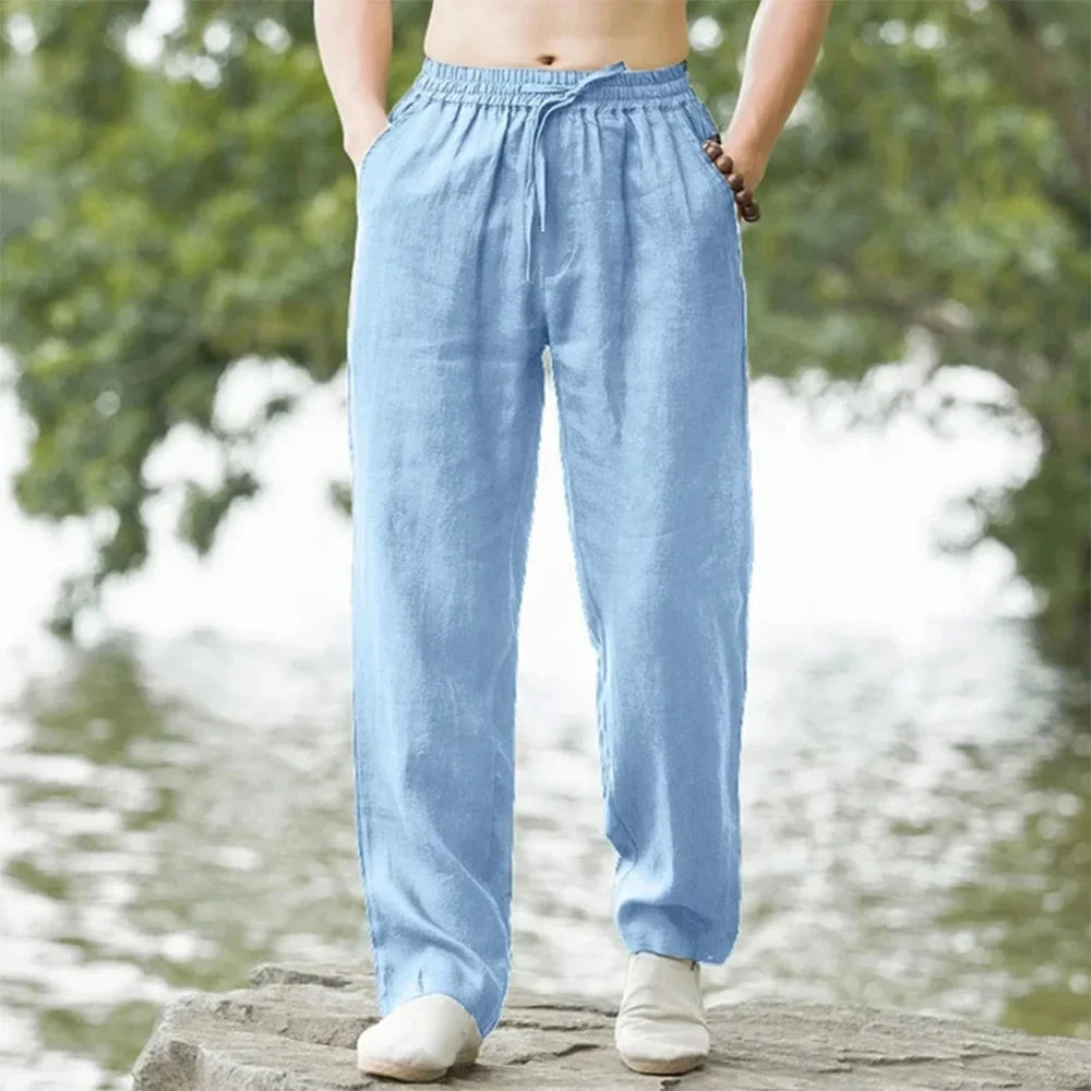ZERRA Artistik Oversize Keten Pantolon