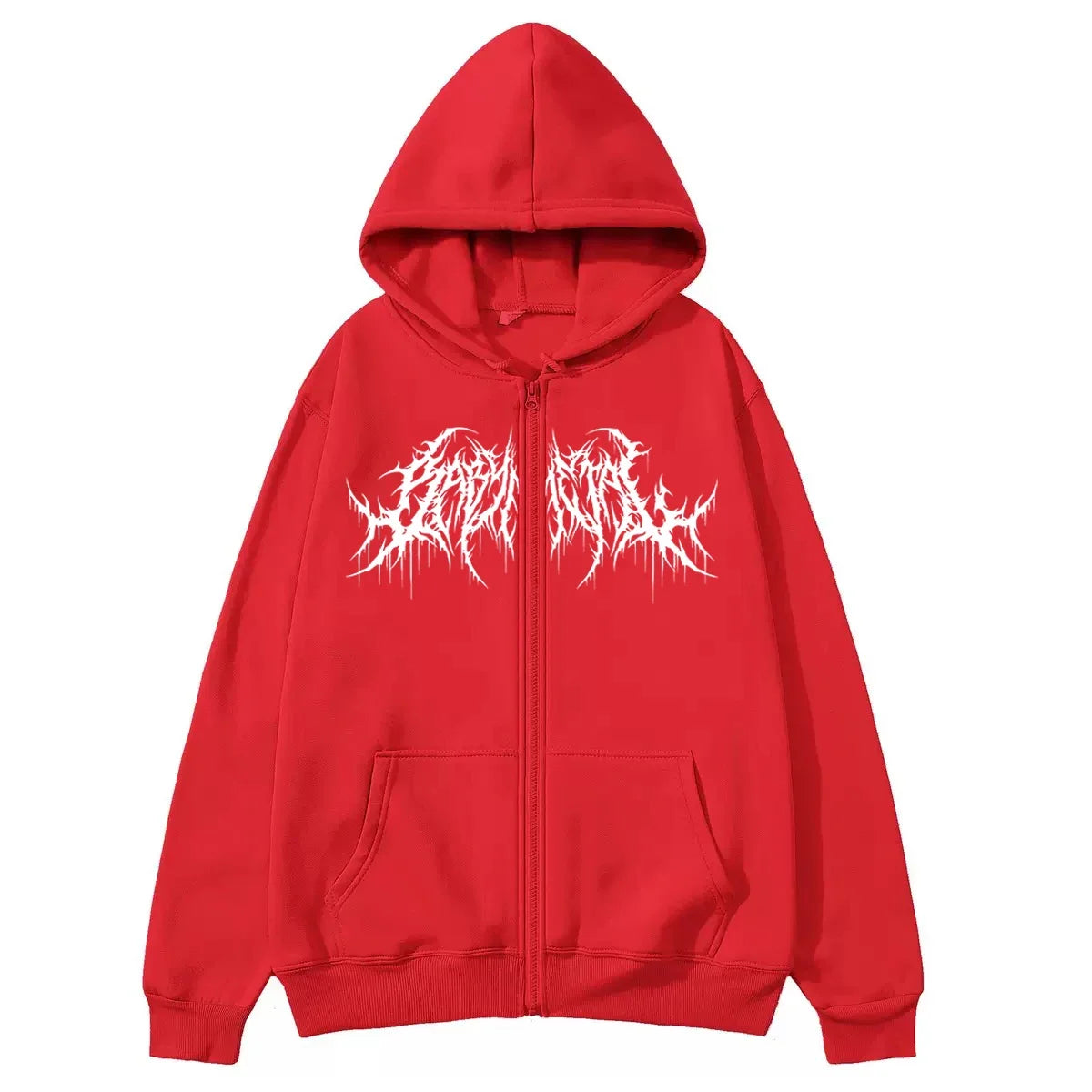 ZERRA Y2K Grafik Fermuarlı Hoodie