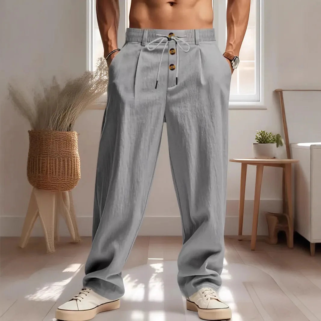 ZERRA Retro Keten Bol Paça Pantolon