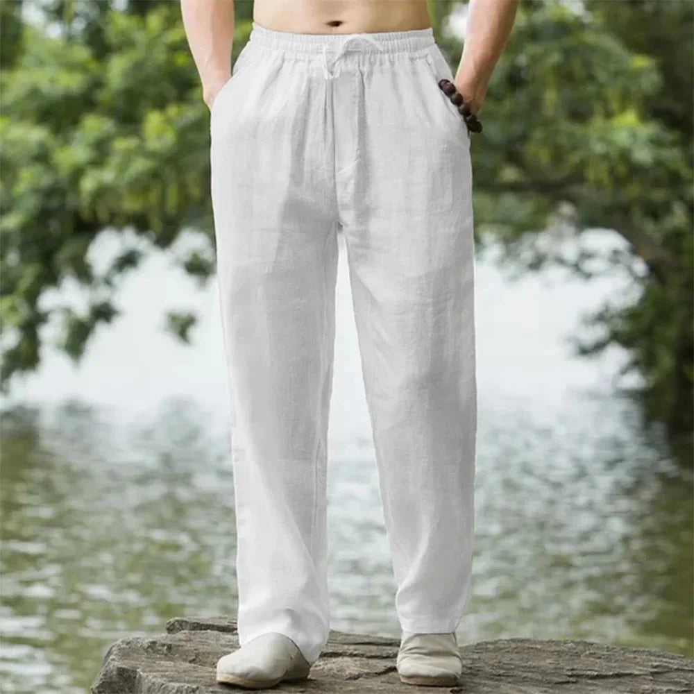 ZERRA Artistik Oversize Keten Pantolon