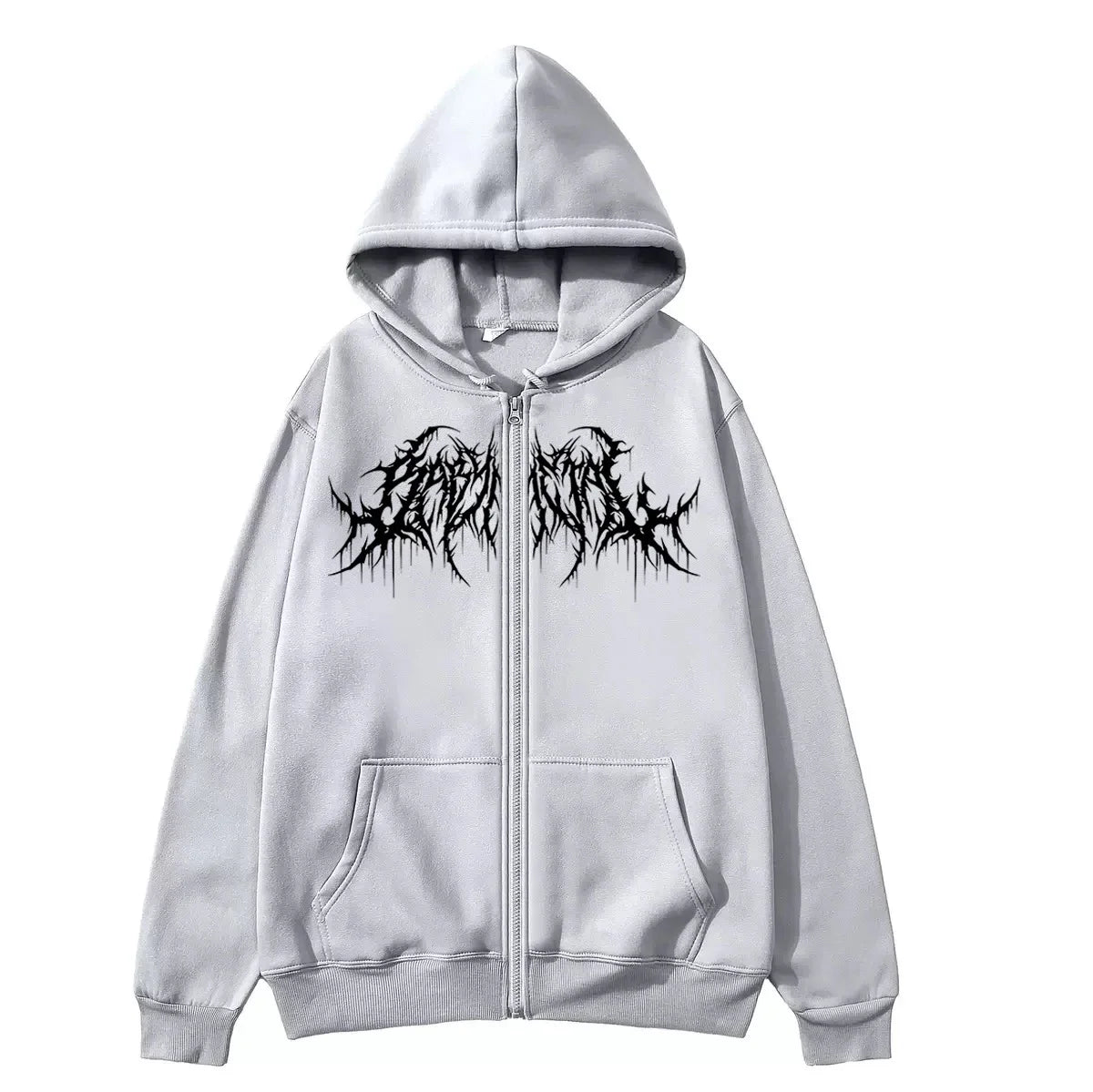ZERRA Y2K Grafik Fermuarlı Hoodie