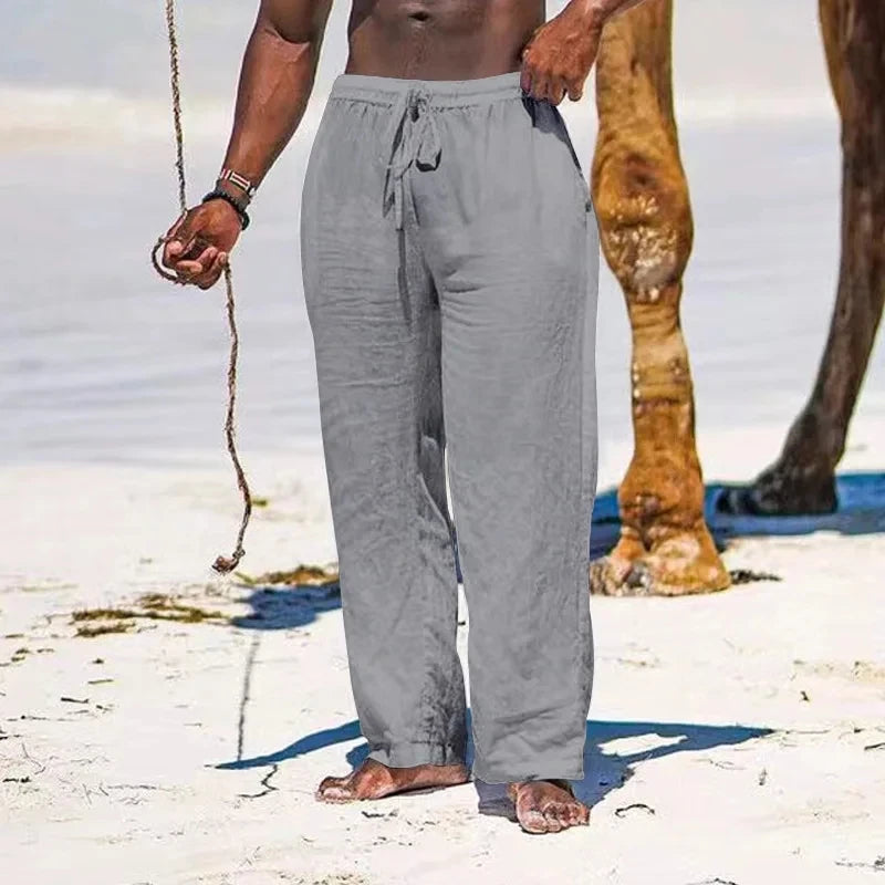 ZERRA Artistik Oversize Keten Pantolon