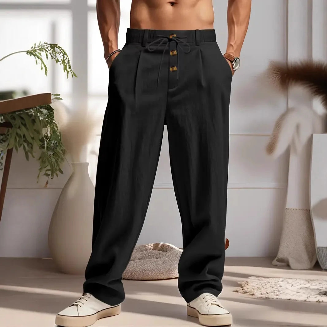 ZERRA Retro Keten Bol Paça Pantolon