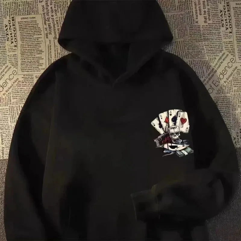 ZERRA İskelet Baskılı Oversize Hoodie