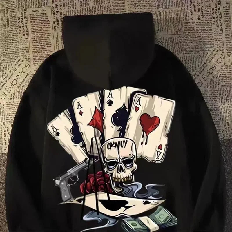 ZERRA İskelet Baskılı Oversize Hoodie