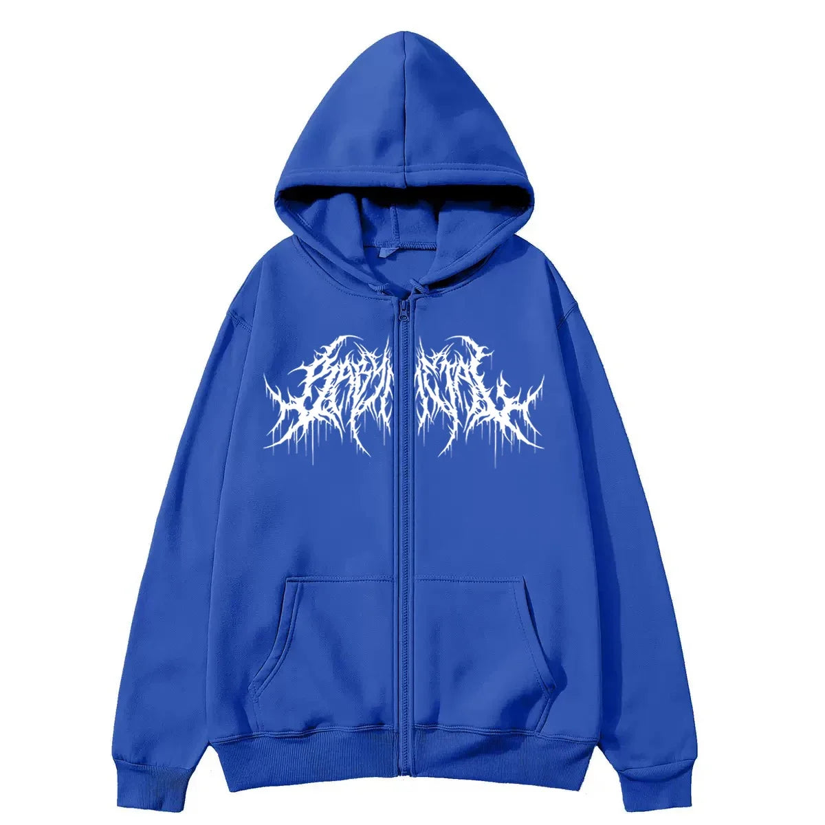 ZERRA Y2K Grafik Fermuarlı Hoodie