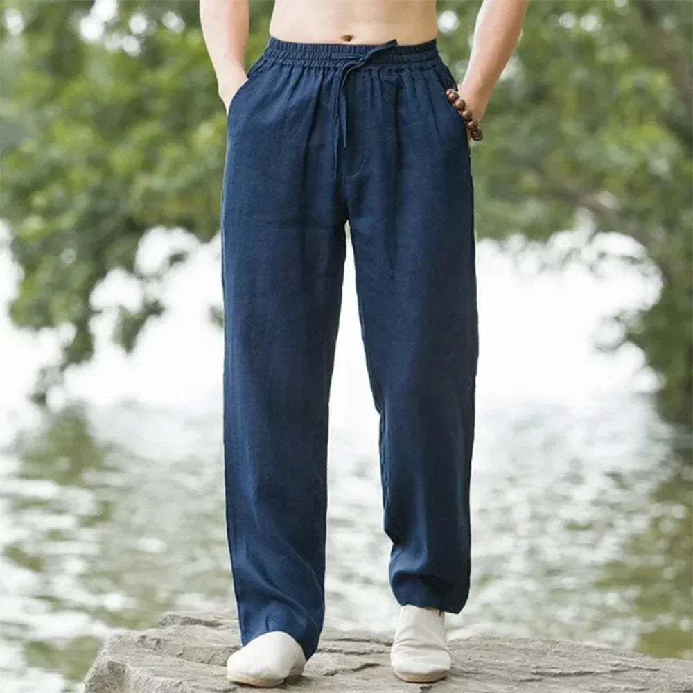 ZERRA Artistik Oversize Keten Pantolon