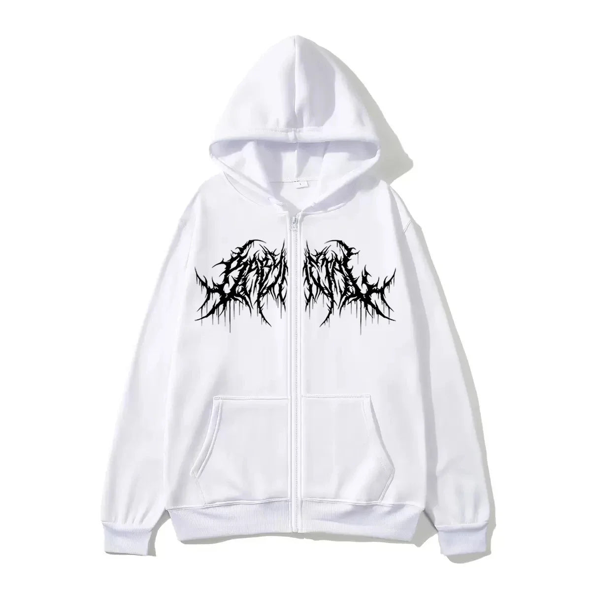 ZERRA Y2K Grafik Fermuarlı Hoodie