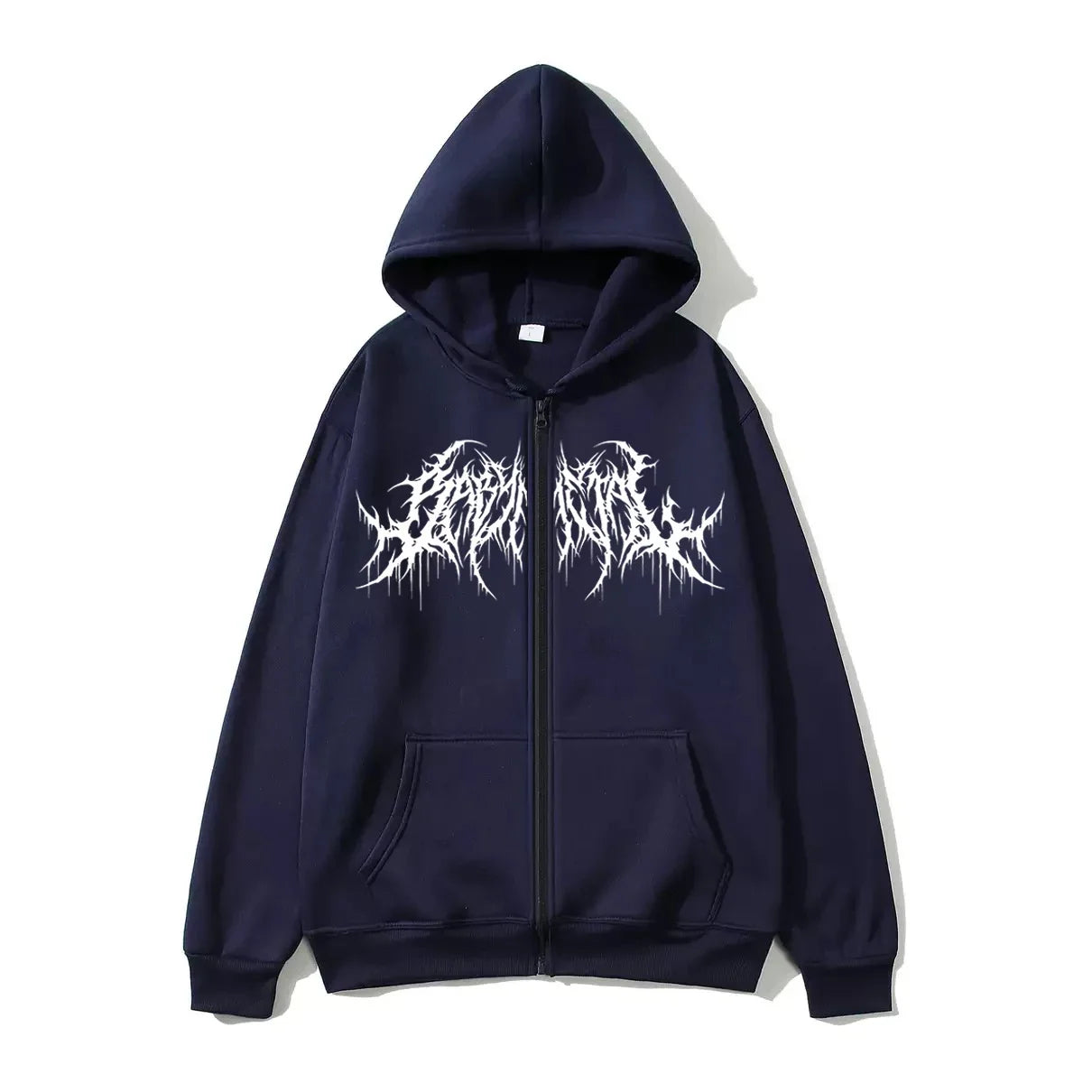 ZERRA Y2K Grafik Fermuarlı Hoodie