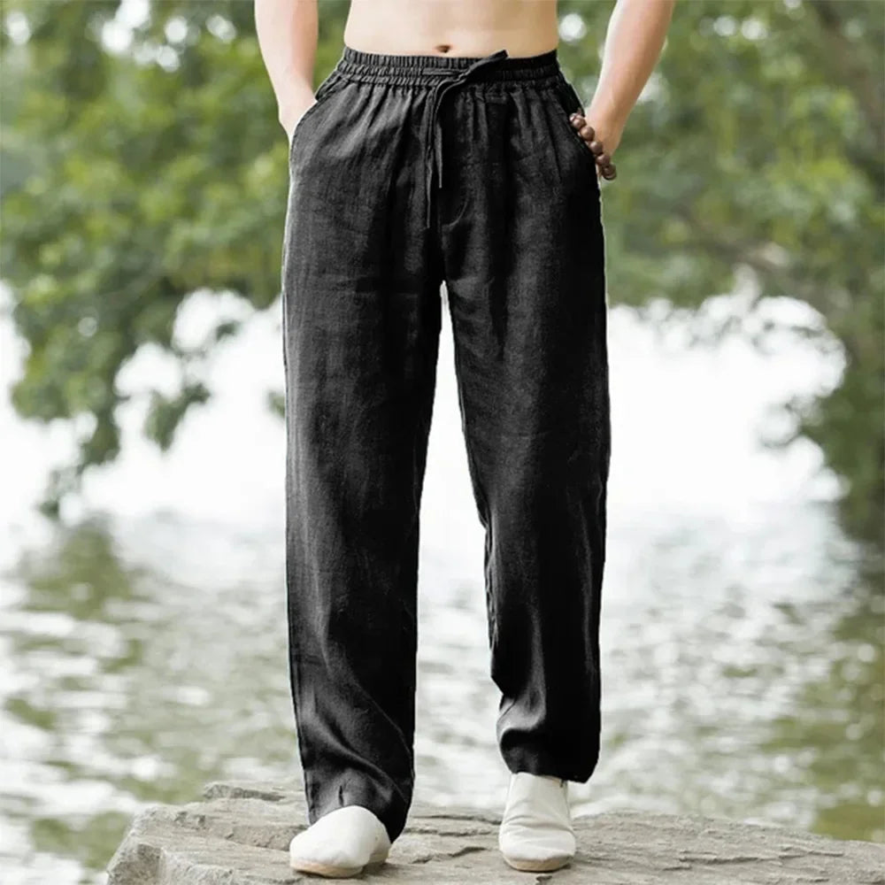 ZERRA Artistik Oversize Keten Pantolon