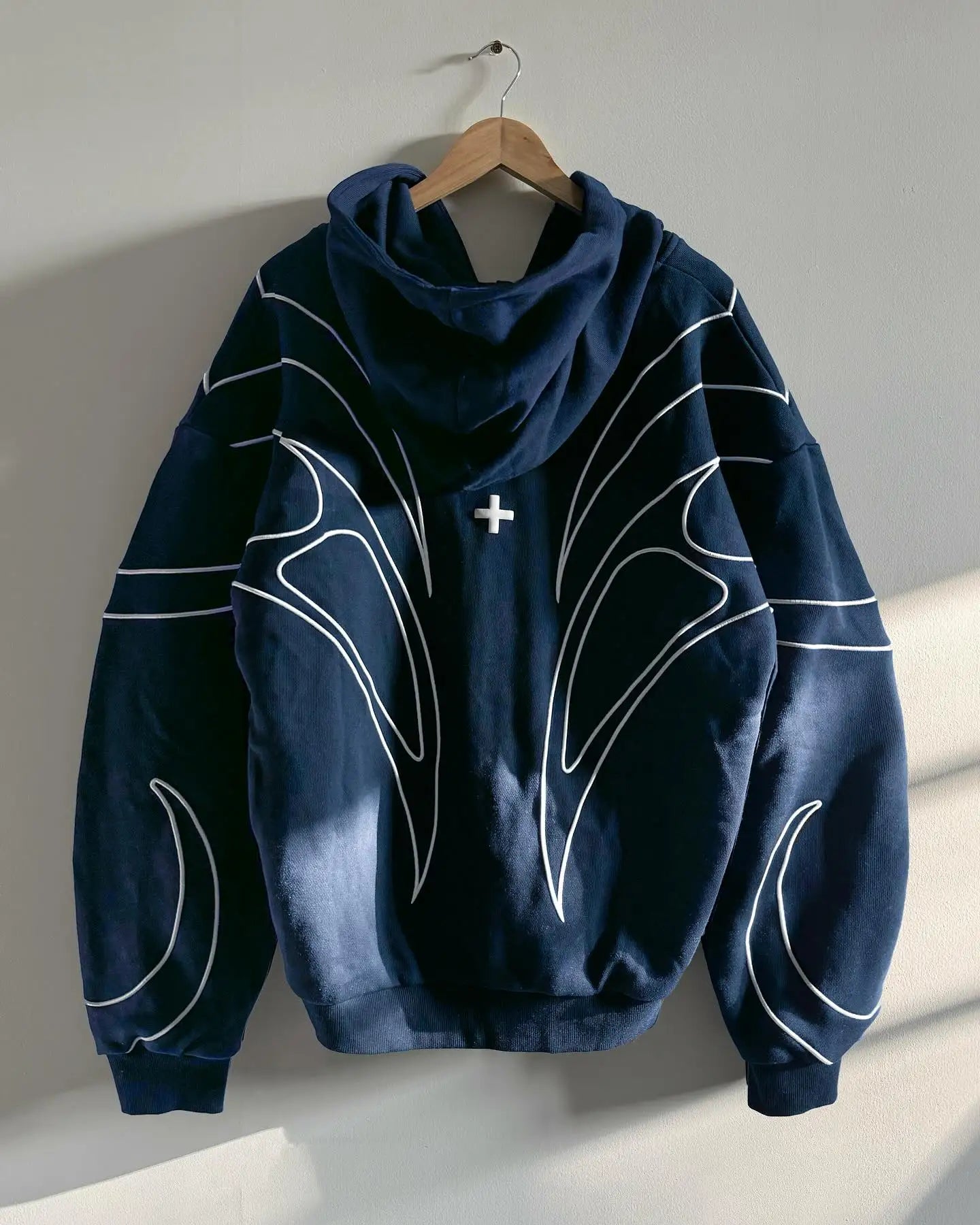 ZERRA Çift Fermuarlı İşlemeli Hoodie