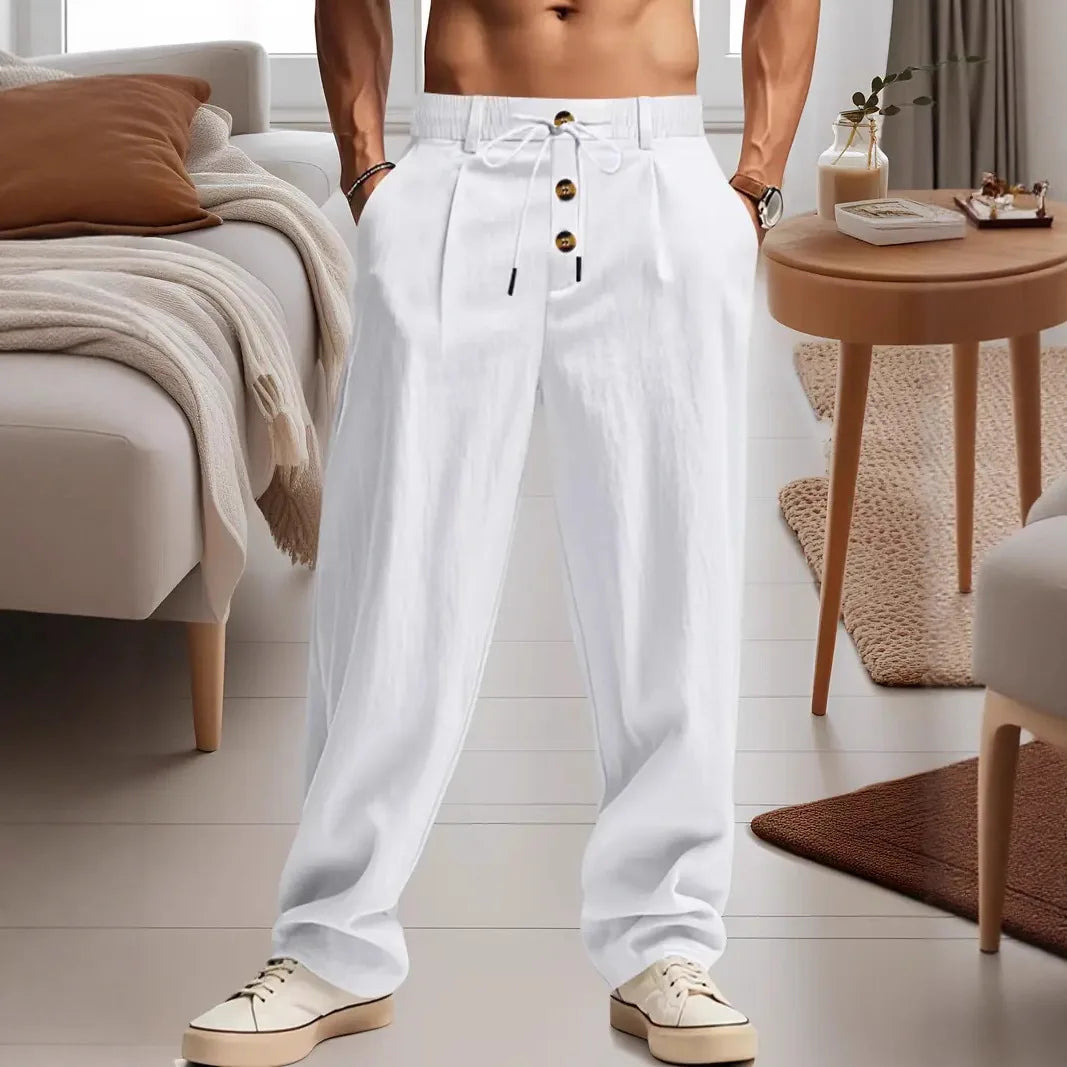 ZERRA Retro Keten Bol Paça Pantolon