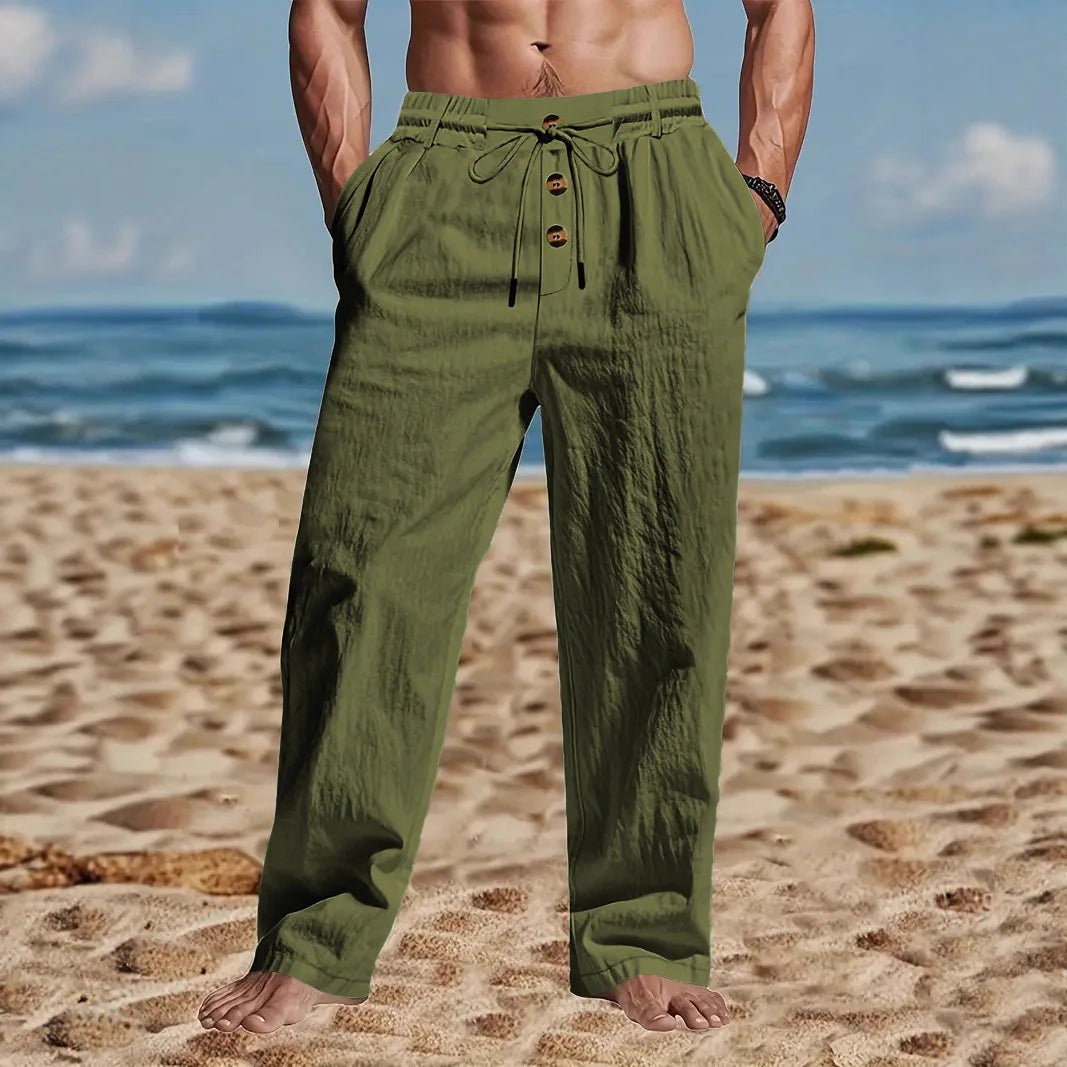 ZERRA Retro Keten Bol Paça Pantolon