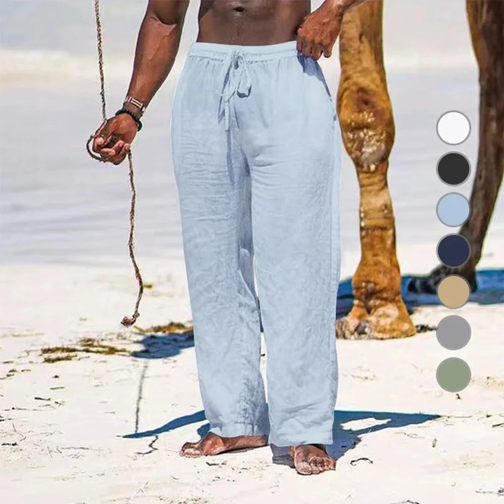 ZERRA Artistik Oversize Keten Pantolon