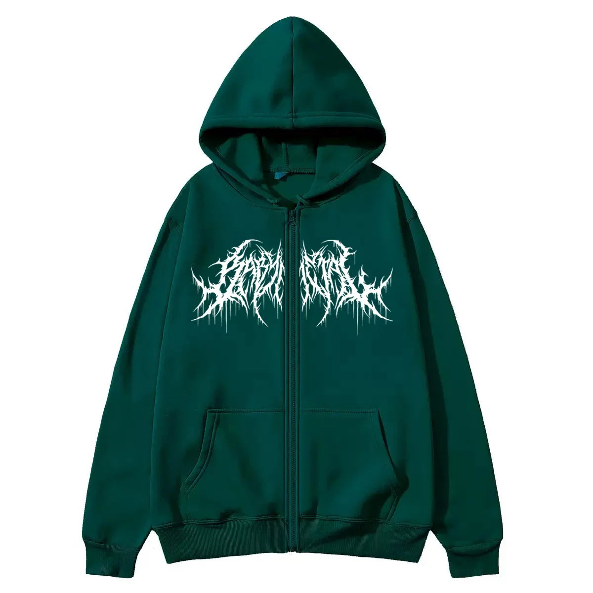 ZERRA Y2K Grafik Fermuarlı Hoodie