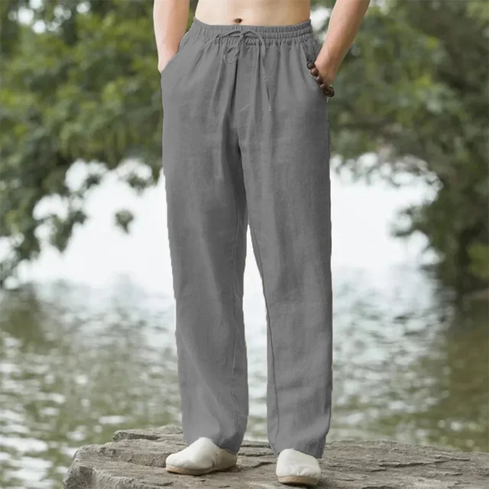 ZERRA Artistik Oversize Keten Pantolon