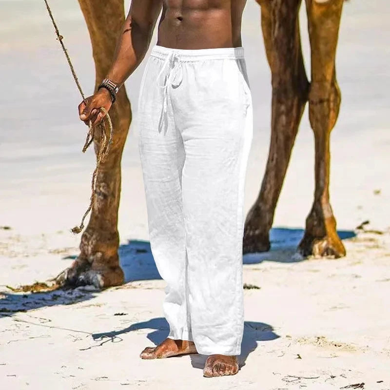 ZERRA Artistik Oversize Keten Pantolon