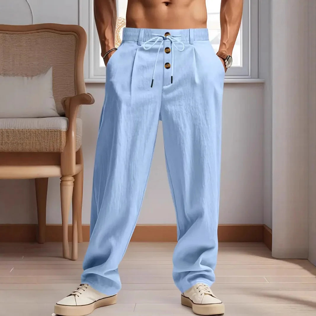 ZERRA Retro Keten Bol Paça Pantolon