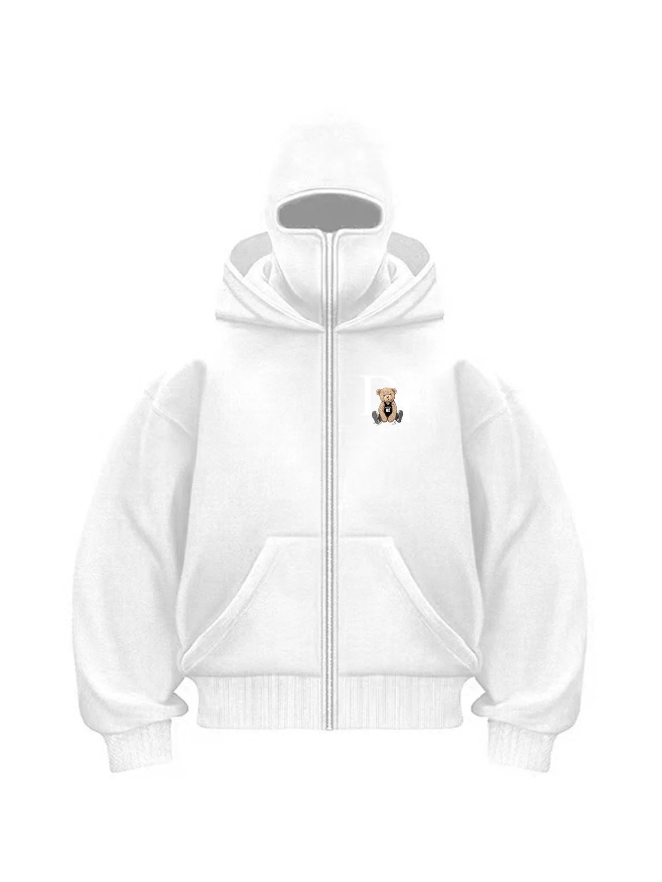 ZERRA Yüz Maskeli Fermuarlı Hoodie