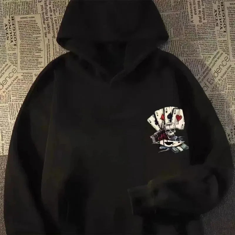 ZERRA İskelet Baskılı Oversize Hoodie